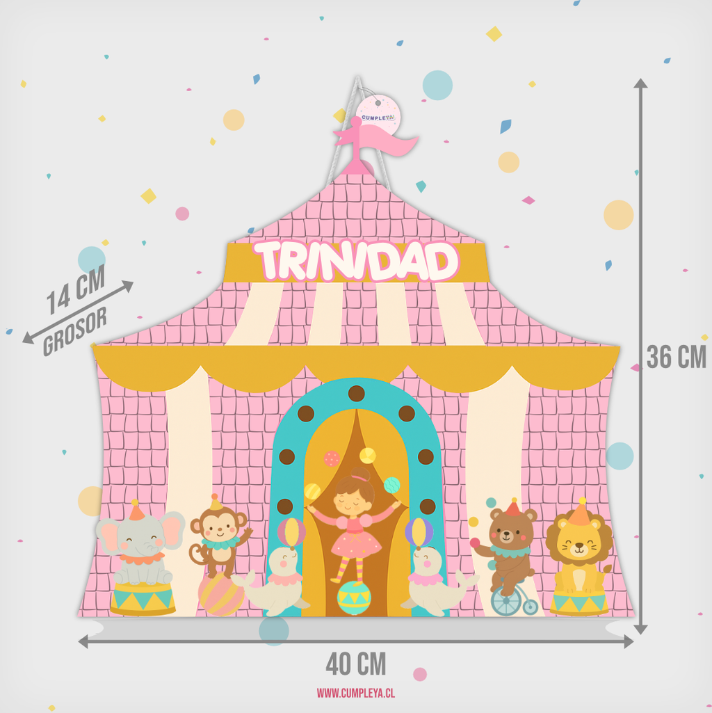 PIÑATA CIRCO ROSADO 40CM PREMIUM