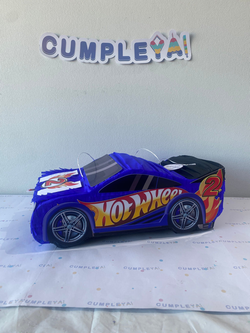 PIÑATA AUTO AZUL 40CM PREMIUM