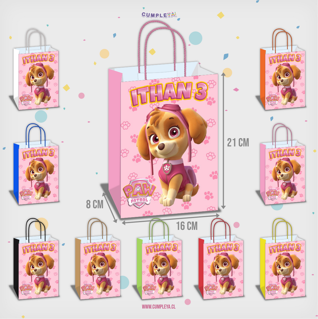 BOLSA SORPRESA SKYE PERSONALIZADA 16X21X8CM