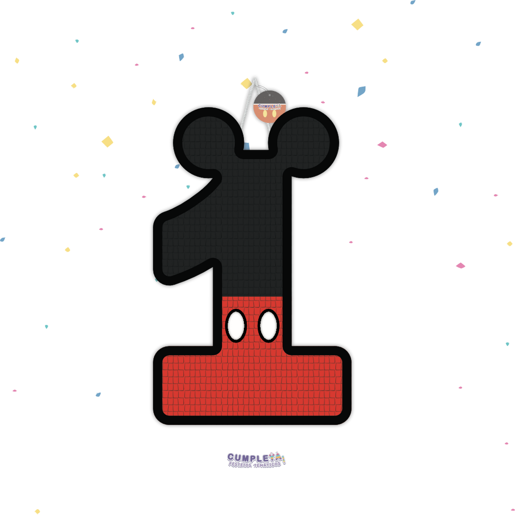 PIÑATA NUMERO 1 MICKEY 40CM PREMIUM