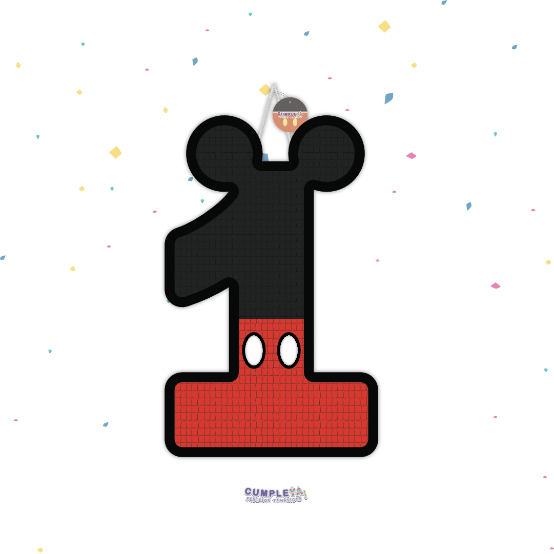 PIÑATA NUMERO 1 MICKEY 40CM PREMIUM