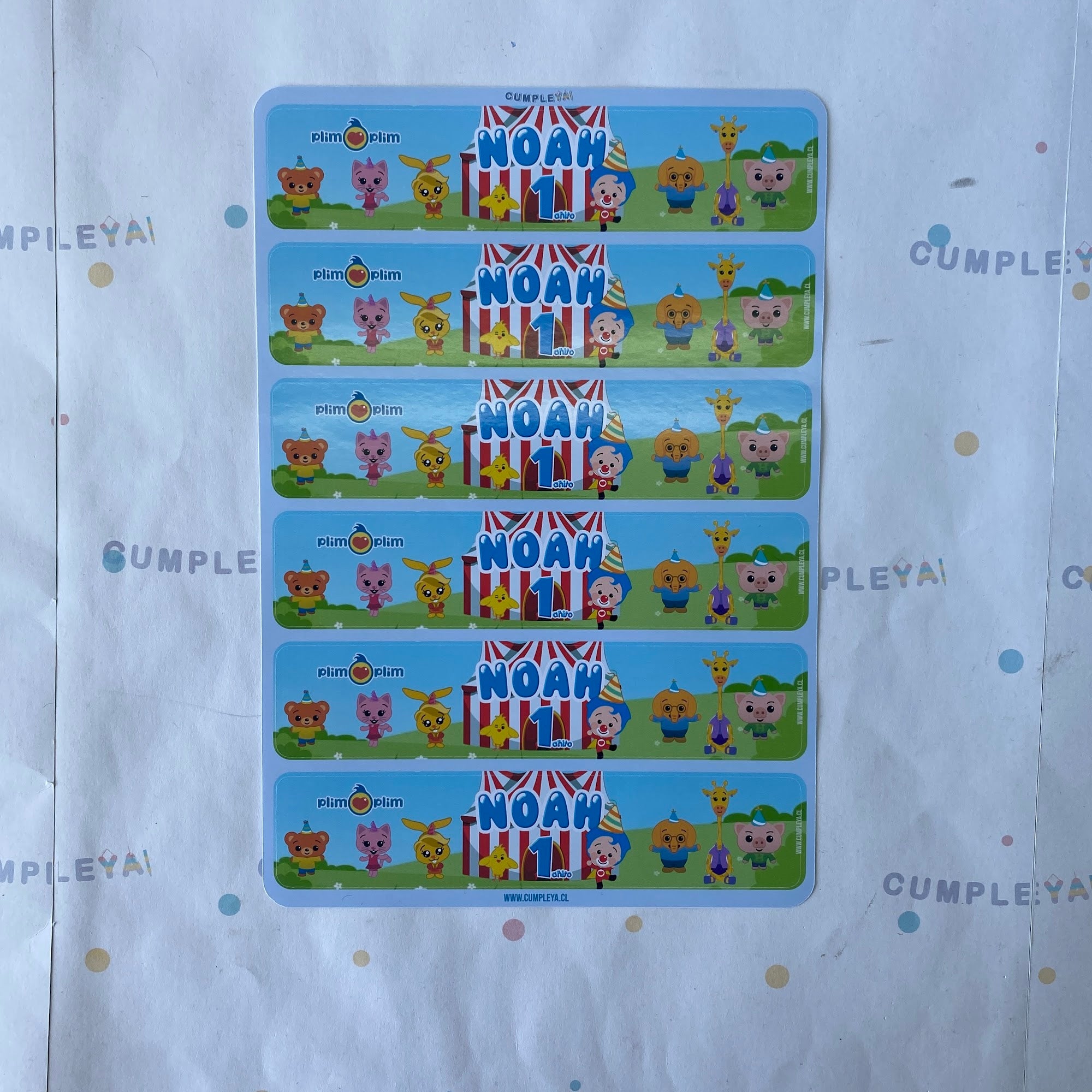 STICKER PARA BOTELLA 12 U PLIM PLIM