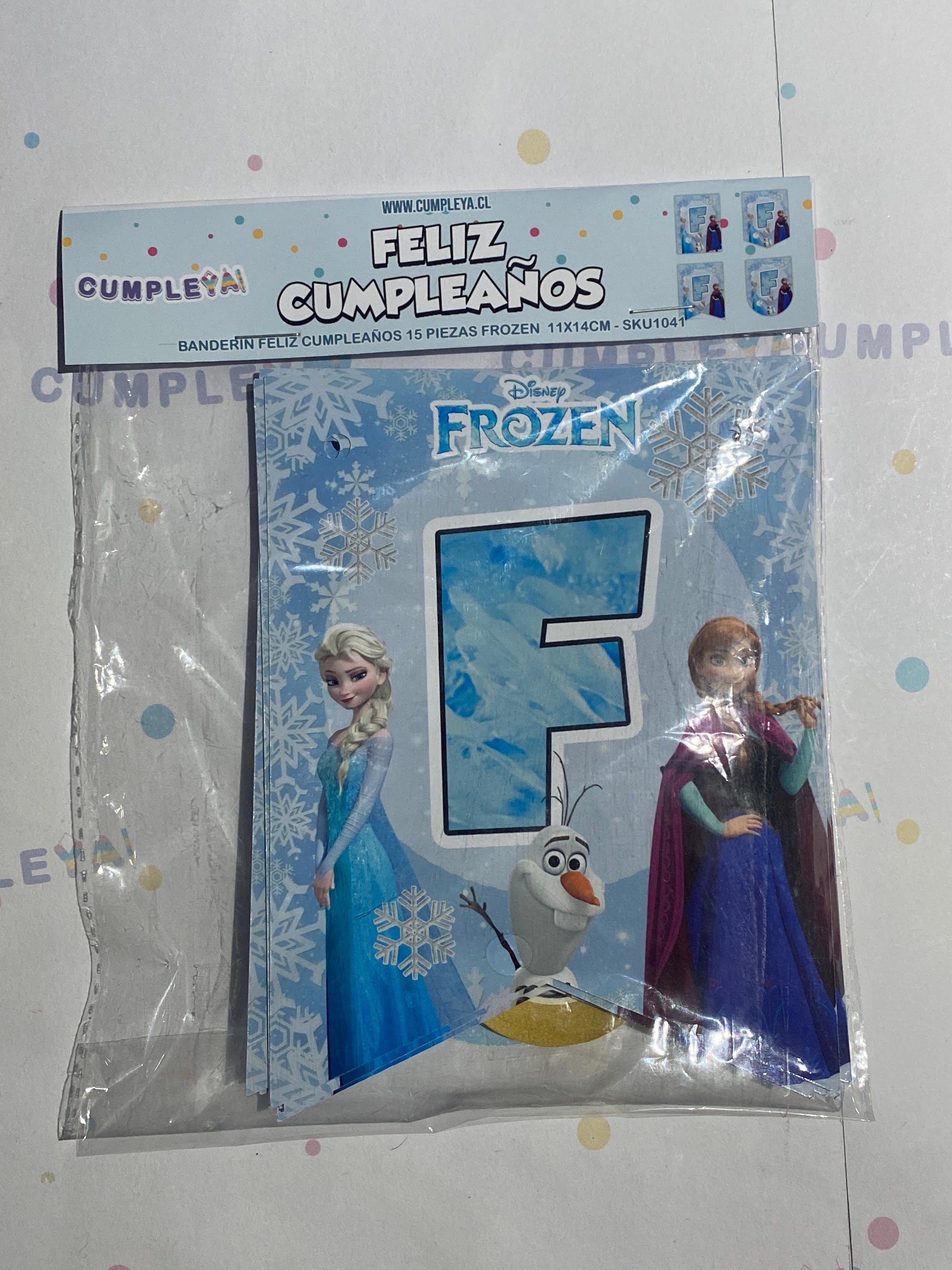 BANDERIN FROZEN FELIZ CUMPLEAÑOS