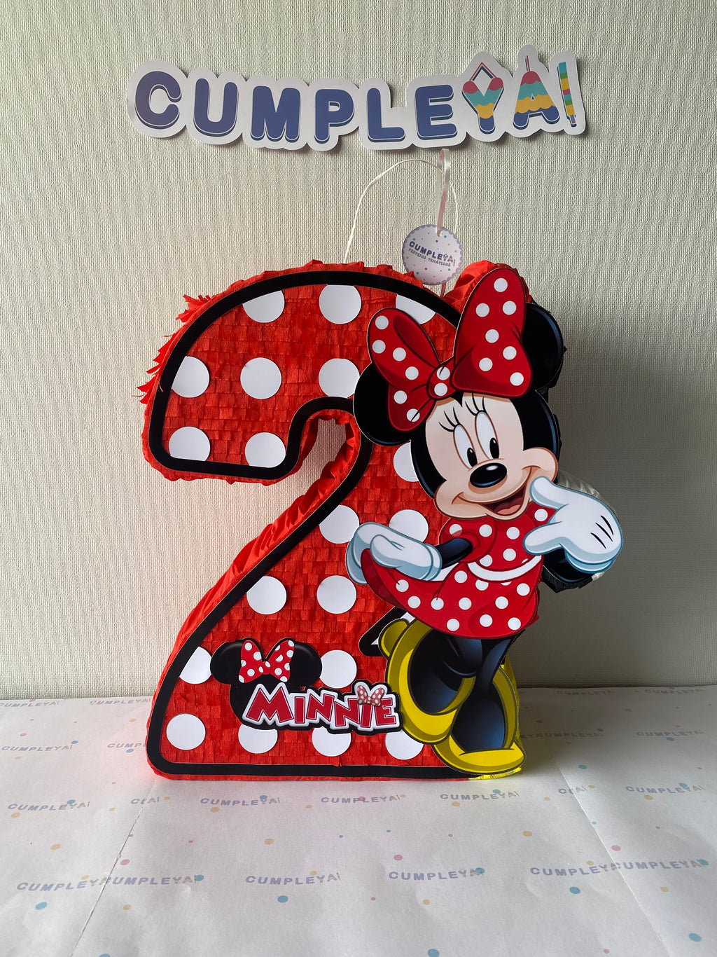PIÑATA MINNIE ROJA NÚMERO 2 40CM PREMIUM