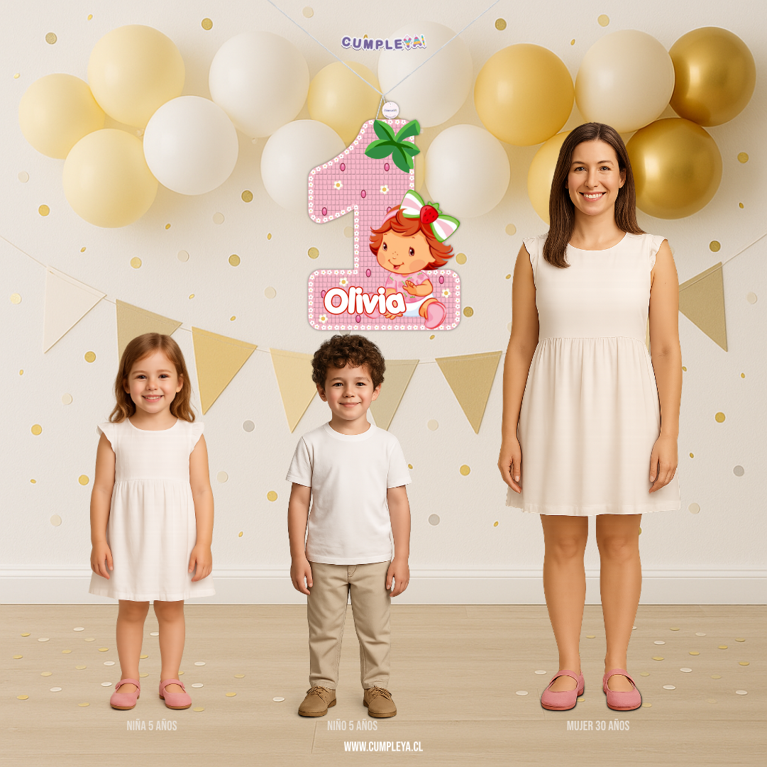 PIÑATA NUMERO 1 FRESITA BEBE 60CM PREMIUM