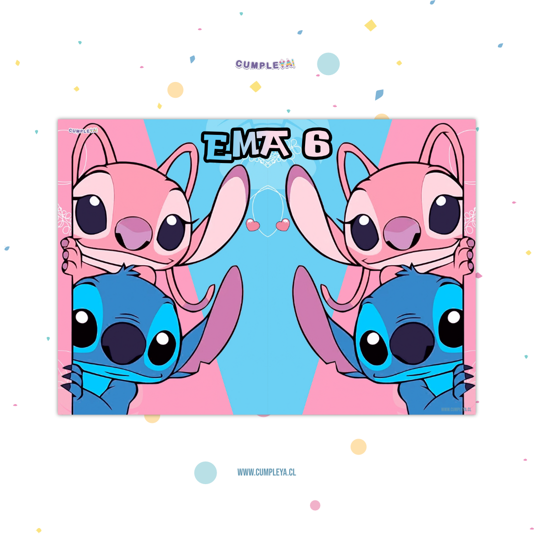 INDIVIDUALES DE PAPEL 12U STITCH Y ANGELA