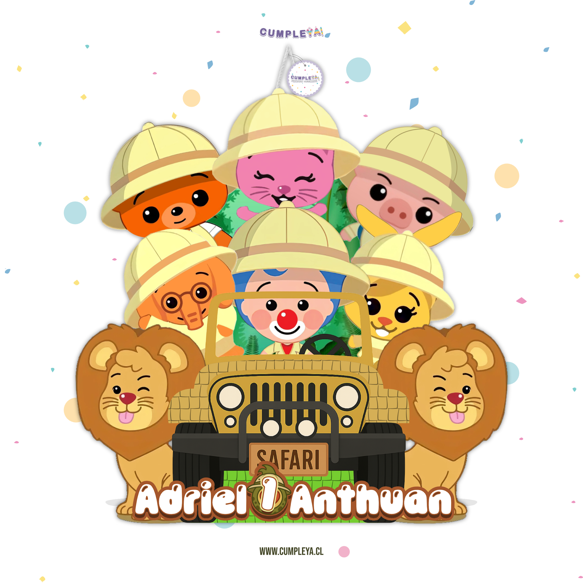 PIÑATA JEEP SAFARI PLIM PLIM 40CM PREMIUM