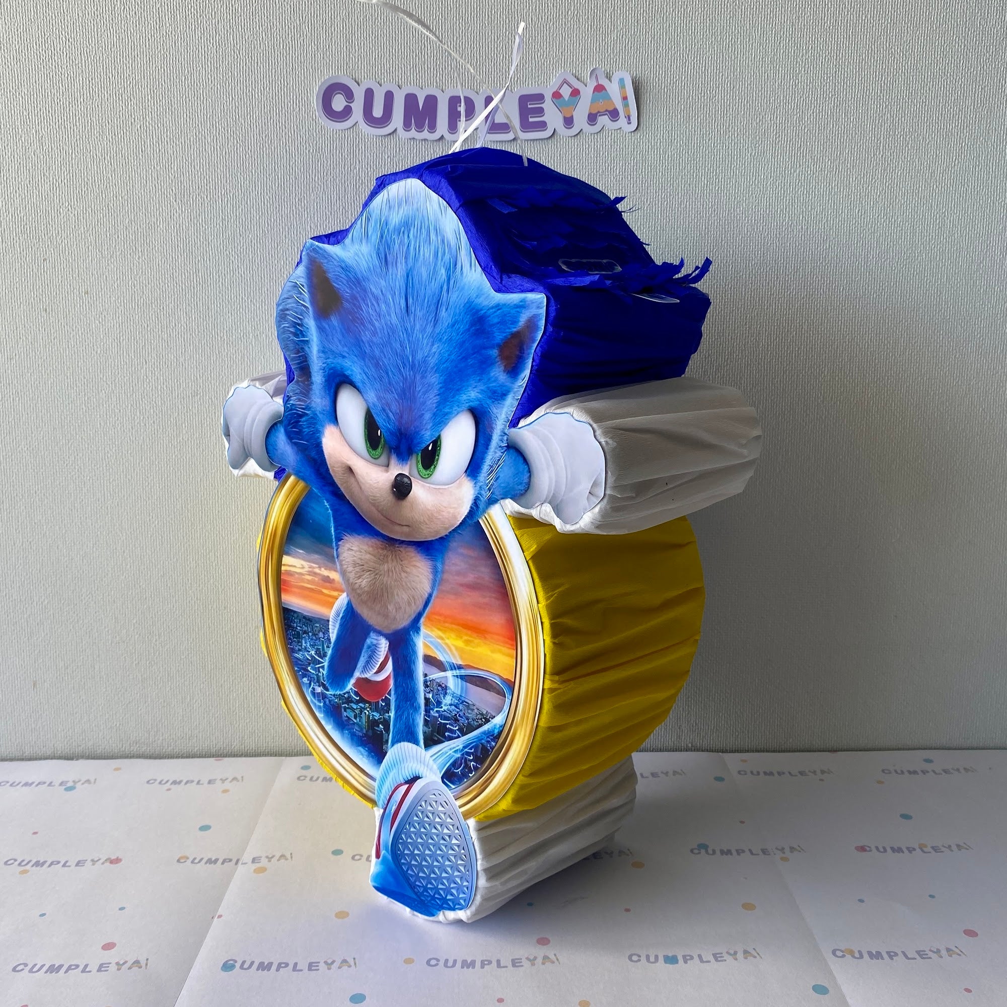 PIÑATA 40 CM SONIC EN ARO