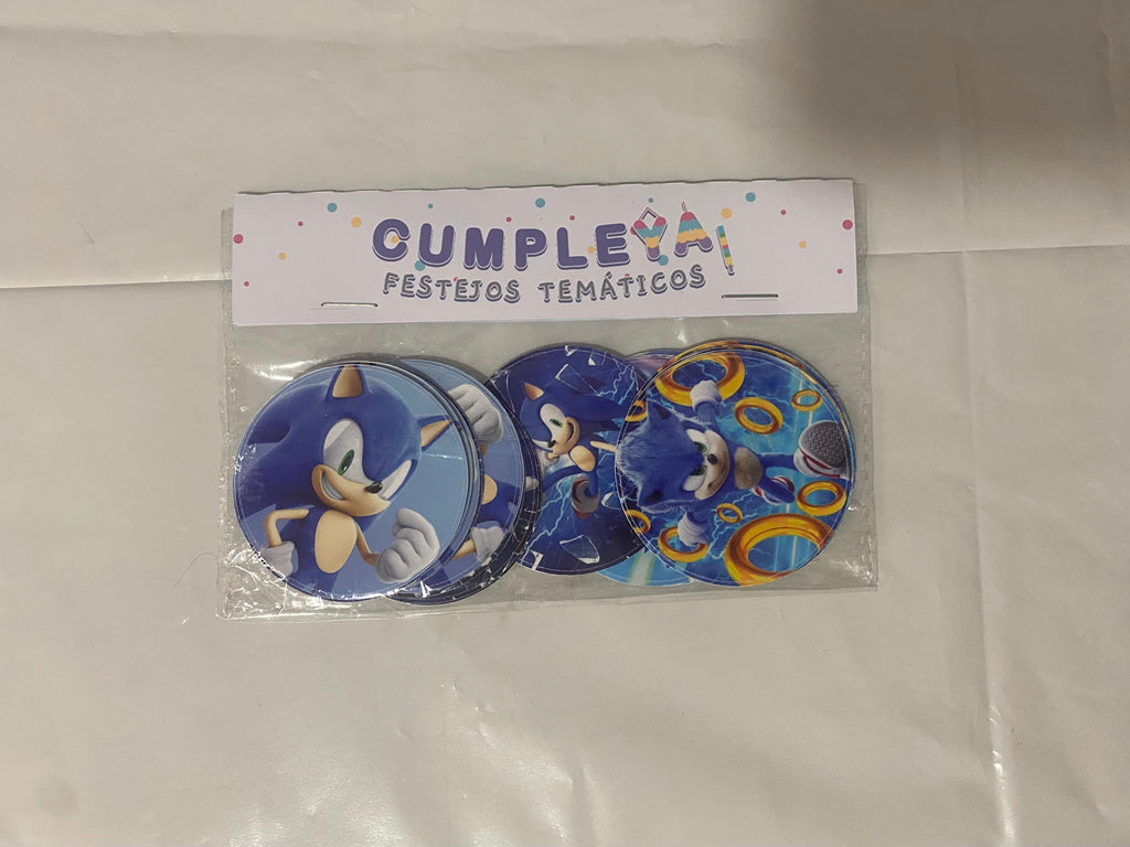 STICKER SONIC CIRCULARES 5X5CM 30U TEMÁTICO