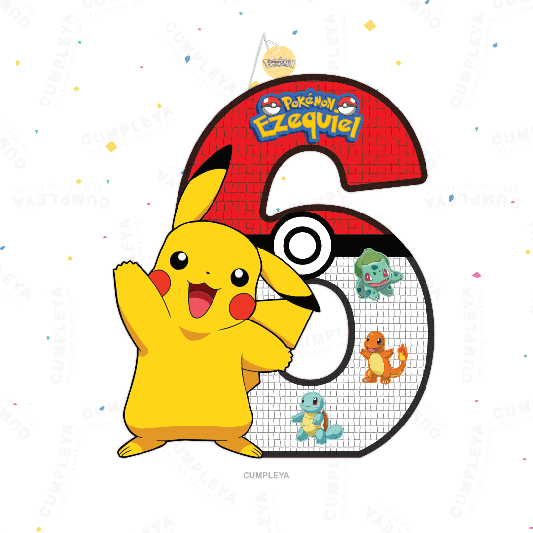 PIÑATA NUMERO 6 PIKACHU 60CM PREMIUM