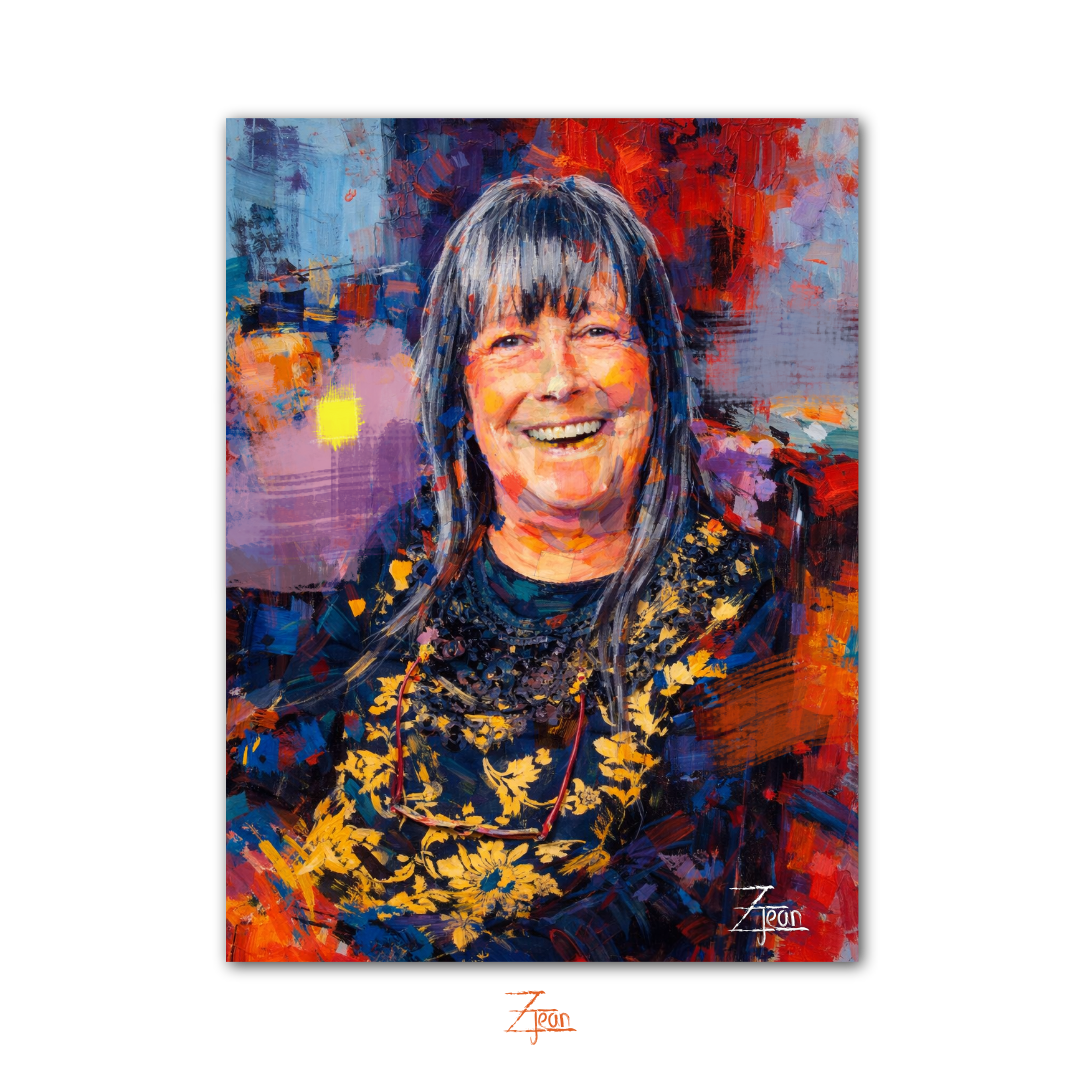 RETRATO REALISMO ABSTRACTO IMPRESO 30X40 CM CON MARCO