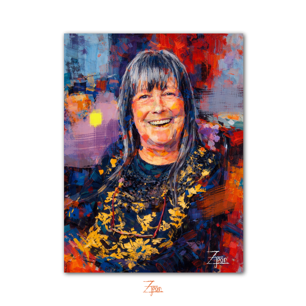 RETRATO REALISMO ABSTRACTO IMPRESO 30X40 CM CON MARCO