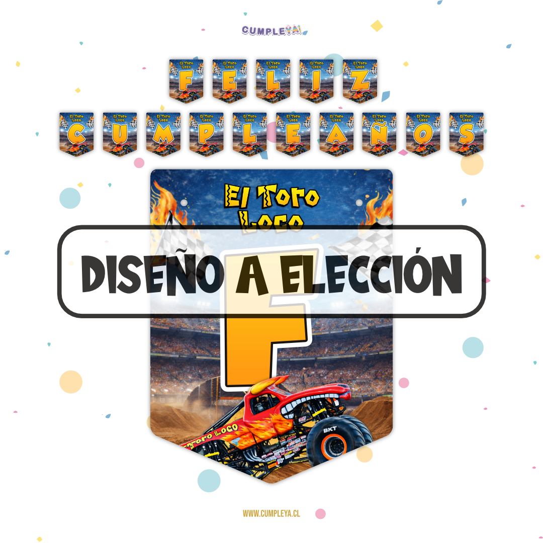 BANDERIN FELIZ CUMPLEAÑOS TEMÁTICA A ELECCIÓN