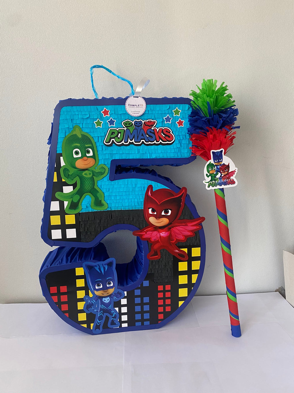 PIÑATA PJ MASKS NÚMERO 5 60CM PREMIUM