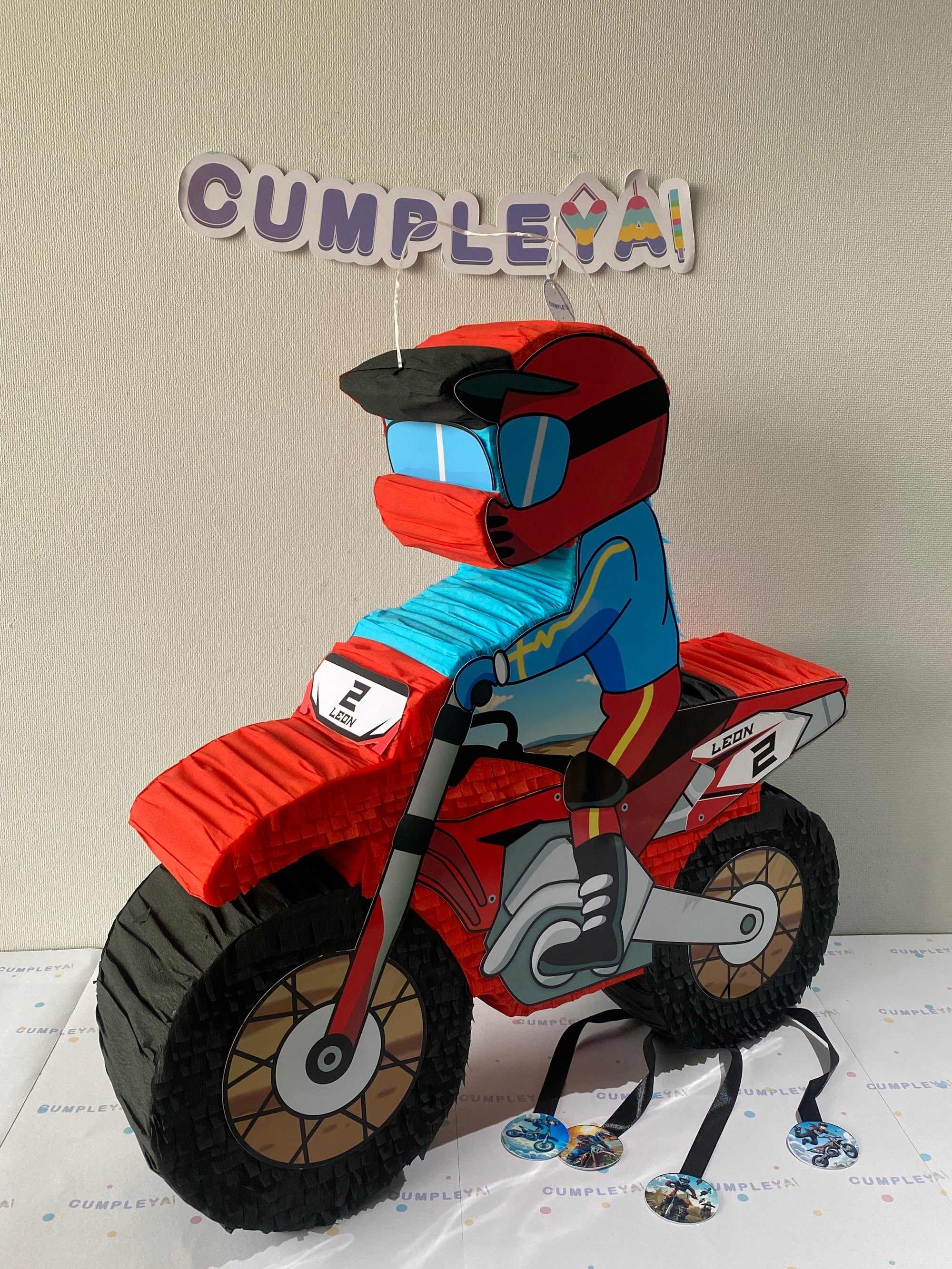 PIÑATA MOTOCROSS 60CM PREMIUM