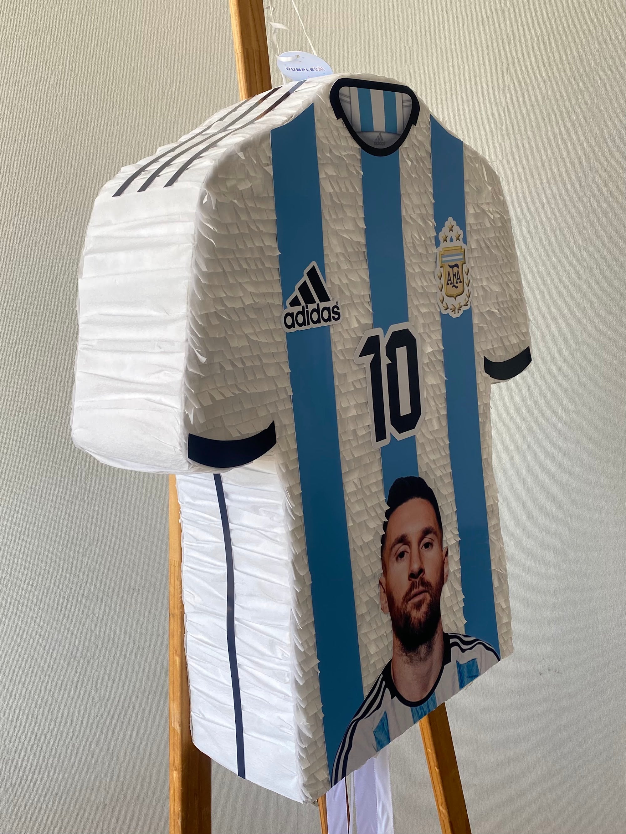 PIÑATA CAMISA DE MESSI CON CARA DE MESSI 60CM PREMIUM