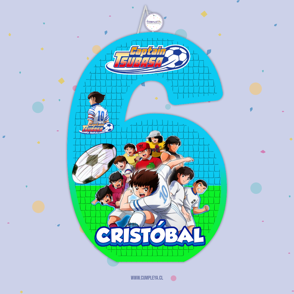 PIÑATA NUMERO 6 CAPITAN TSUBASA 40CM PREMIUM