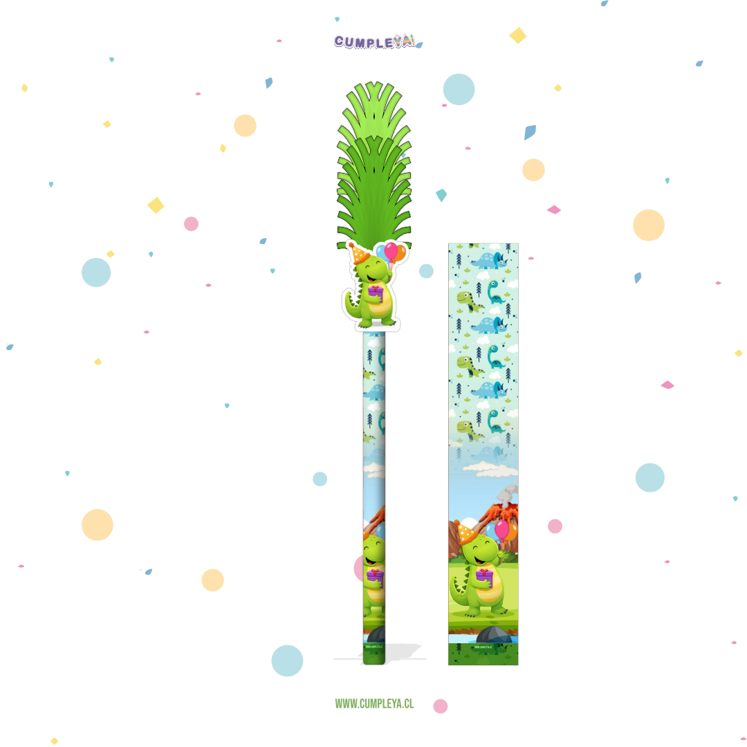 BASTÓN DINOSAURIO CON GORRITO TEMÁTICO PARA PIÑATA