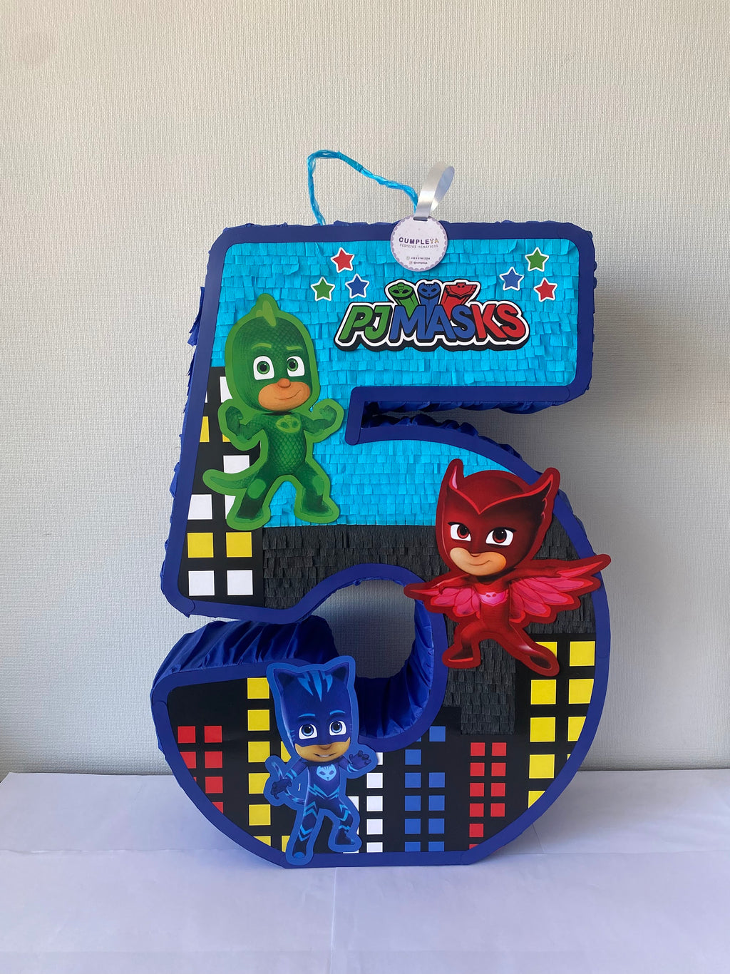 PIÑATA PJ MASKS NÚMERO 5 60CM PREMIUM