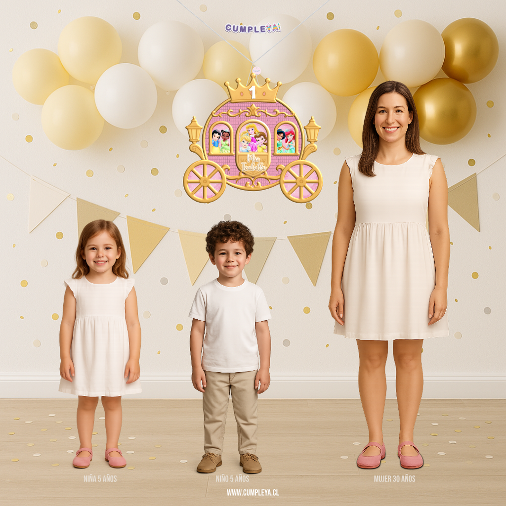 PIÑATA CARROZA PRINESAS DE DISNEY BEBE 60CM PREMIUM