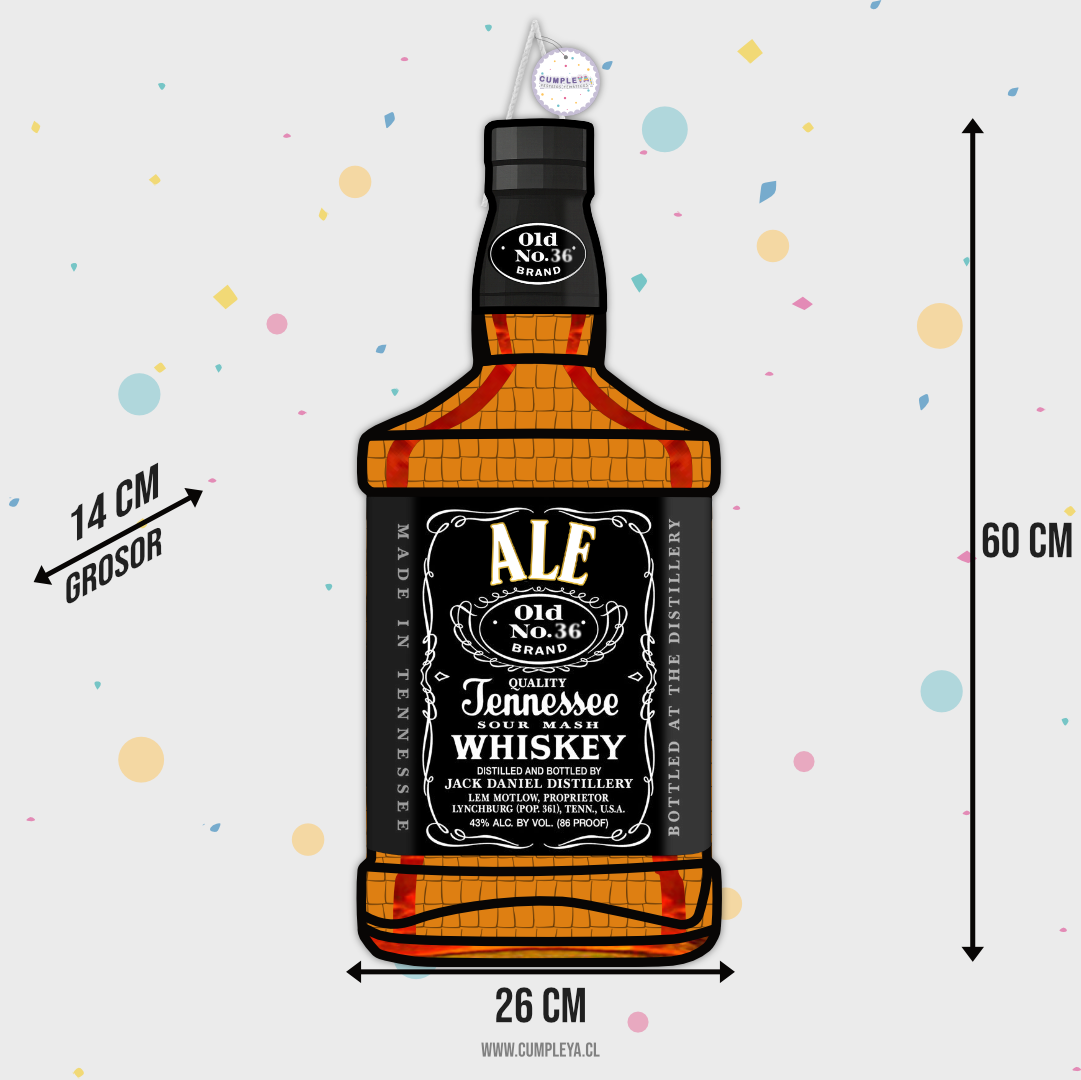 PIÑATA BOTELLA JACK DANIELS 60CM PREMIUM