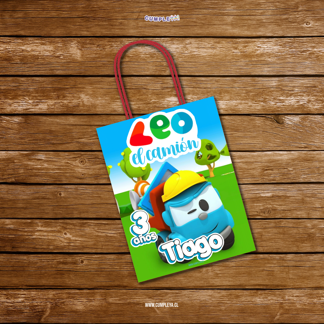 BOLSA SORPRESA LEO DE CAMION PERSONALIZADO 16X21X8CM