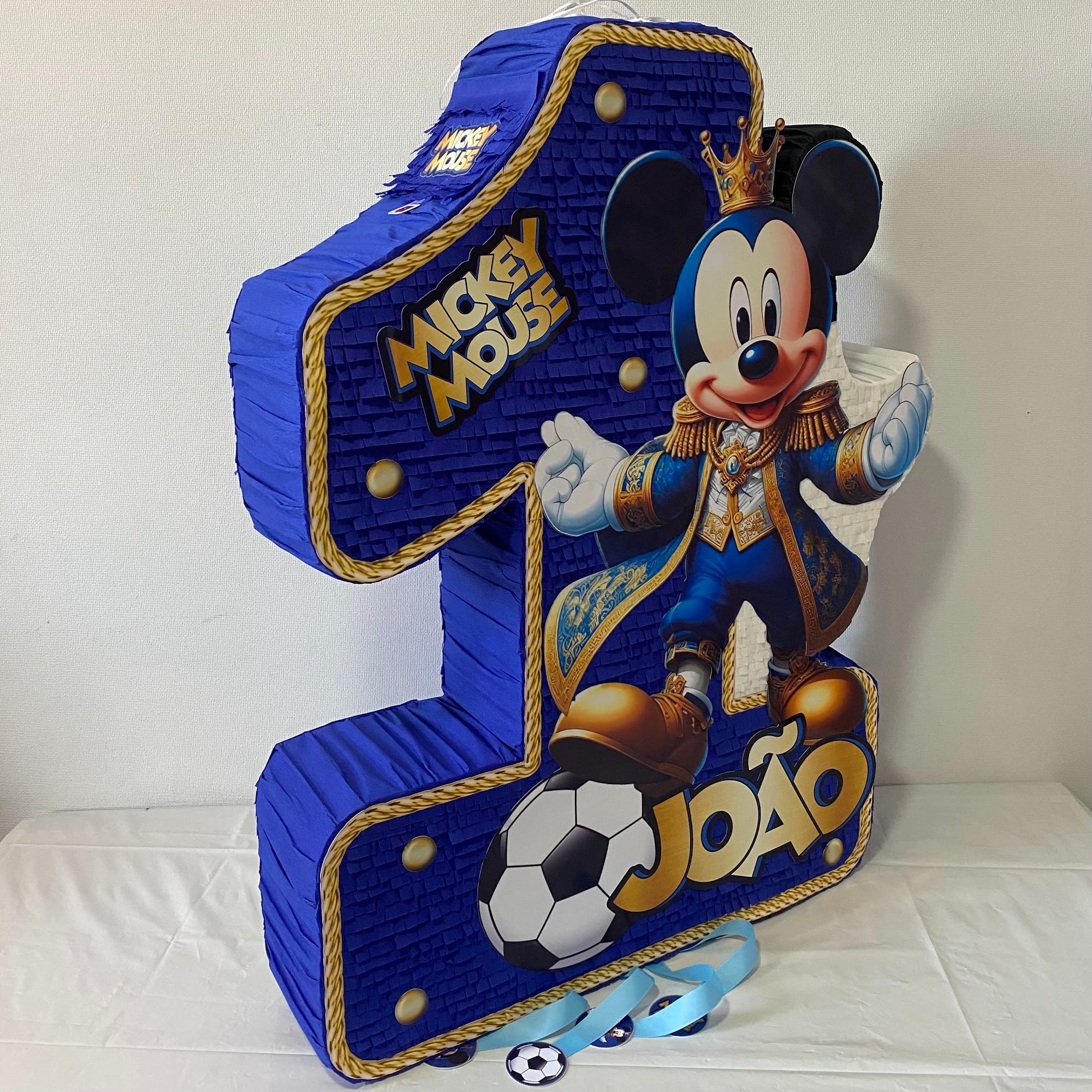 PIÑATA MICKEY REY AZUL FUTBOL 60CM PREMIUM