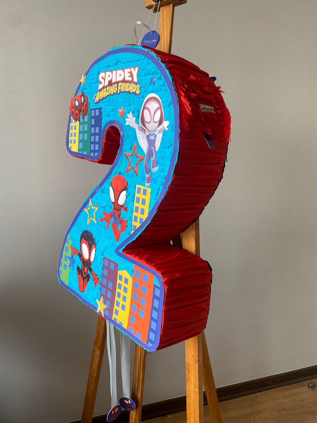 PIÑATA NÚMERO 2 SPIDEY Y SUS AMIGOS 60CM PREMIUM