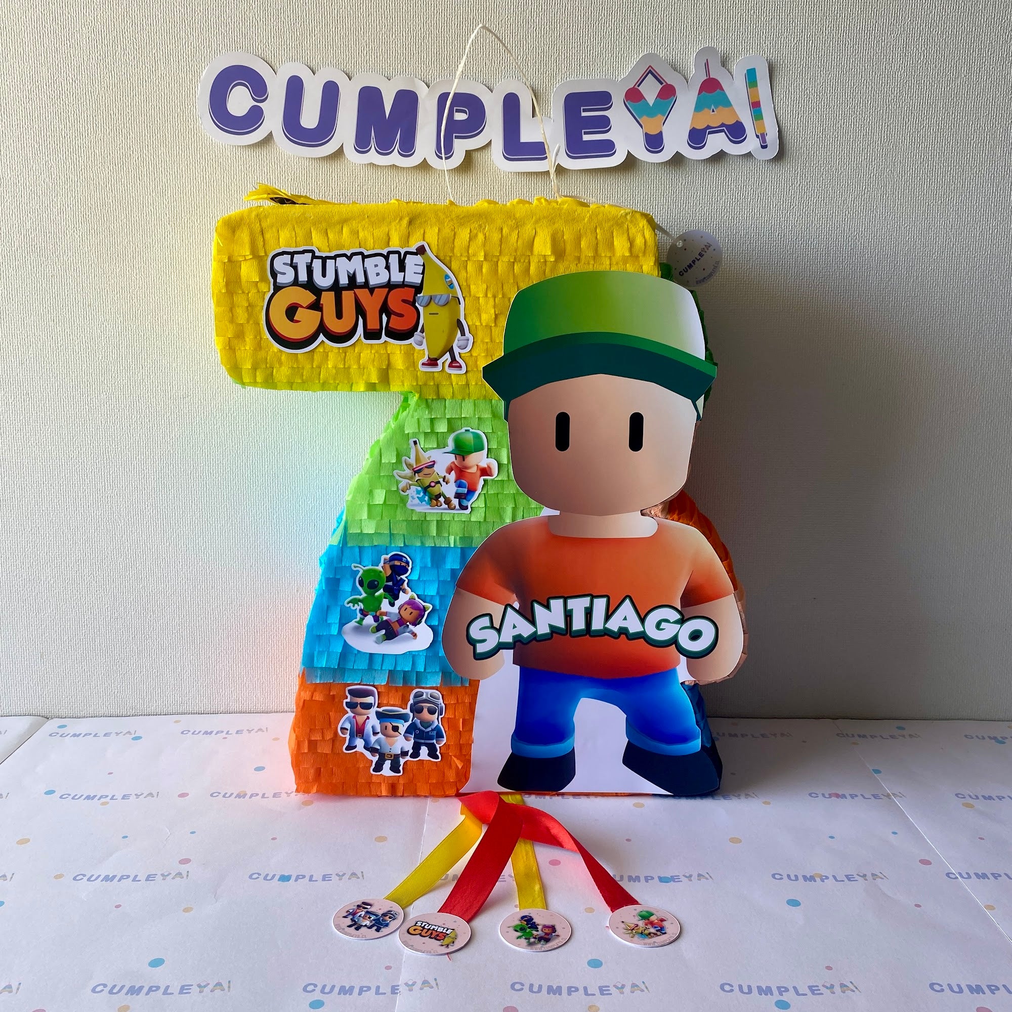 PIÑATA NUMERO 7 STUMBLE GUYS 40CM PREMIUM