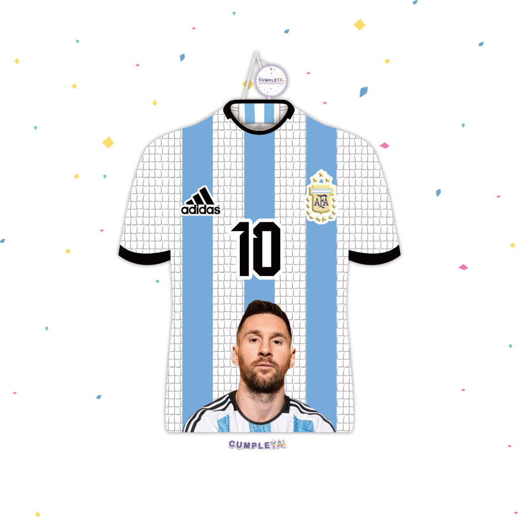 PIÑATA CAMISA DE MESSI CON CARA DE MESSI 60CM PREMIUM