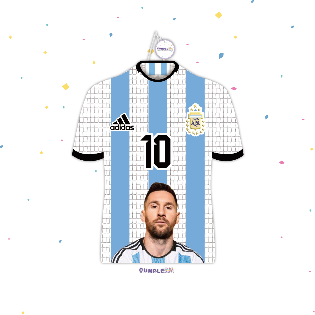 PIÑATA CAMISA DE MESSI CON CARA DE MESSI 60CM PREMIUM