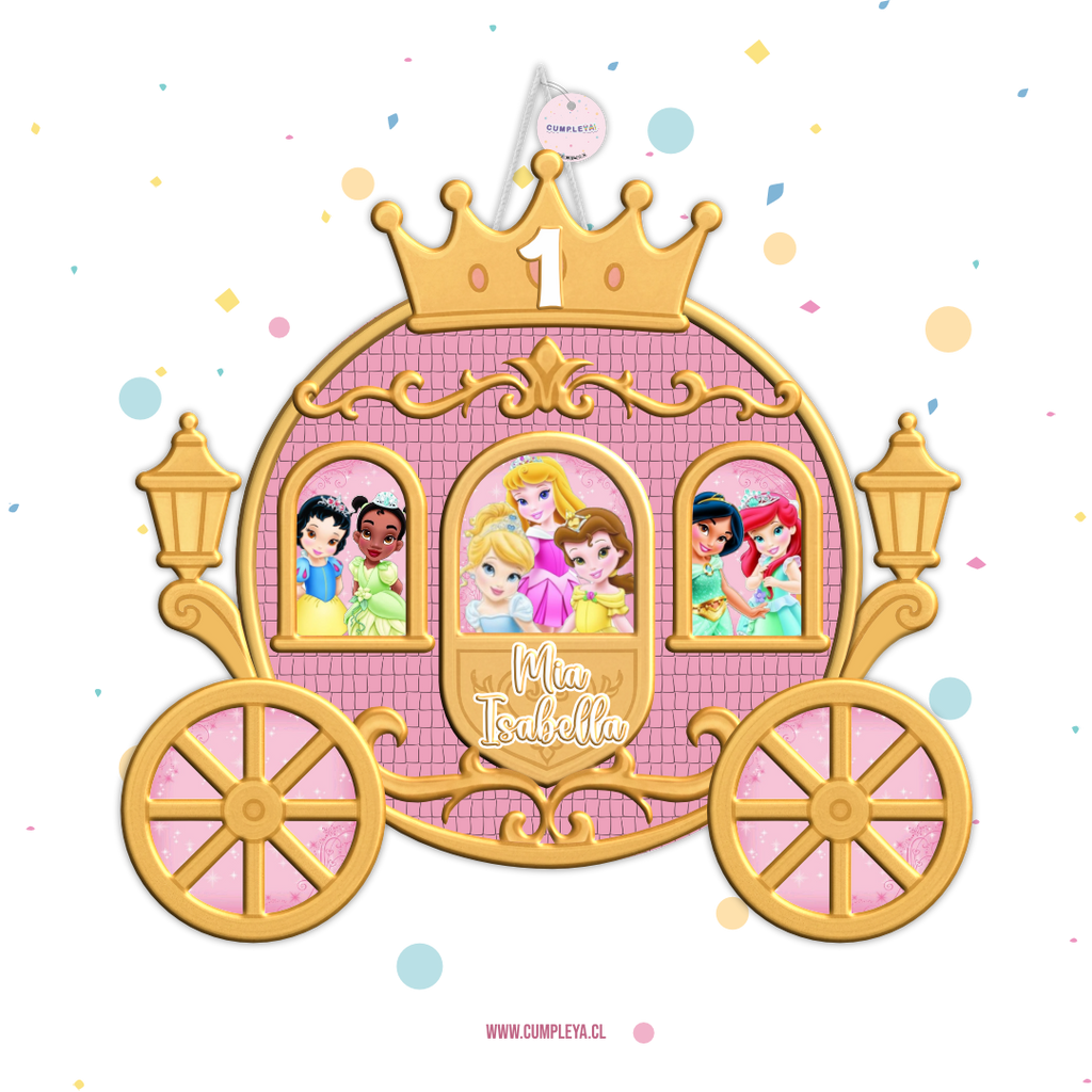 PIÑATA CARROZA PRINESAS DE DISNEY BEBE 60CM PREMIUM