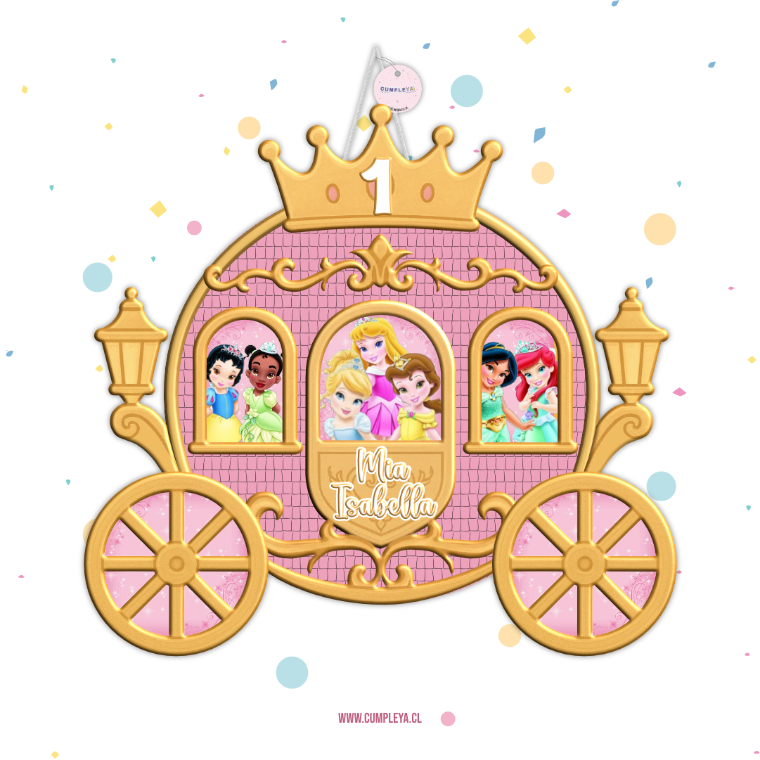 PIÑATA CARROZA PRINESAS DE DISNEY BEBE 60CM PREMIUM