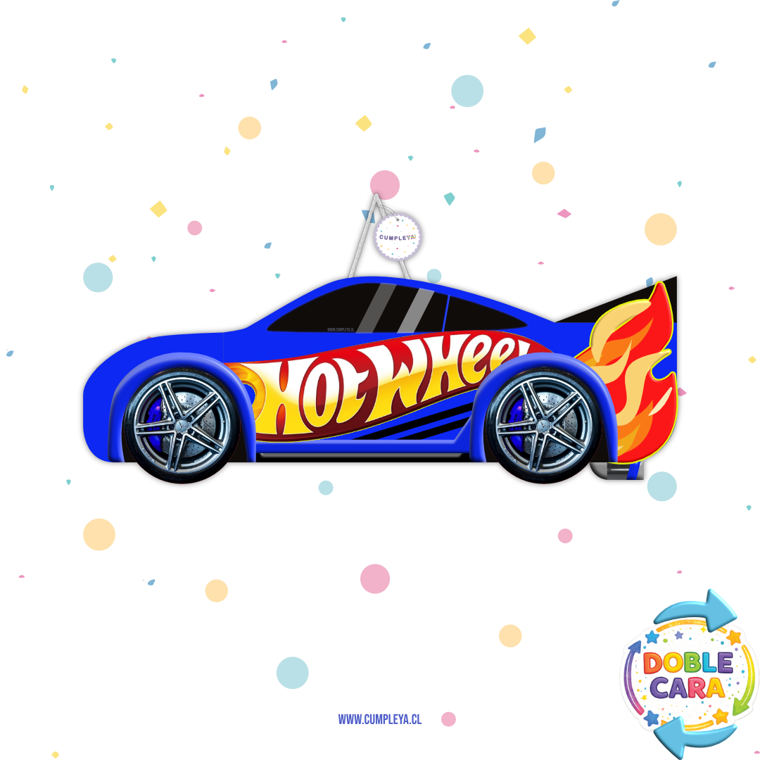 PIÑATA 60 CM AUTO HOT WHEELS AZUL