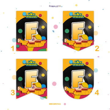 BANDERIN FELIZ CUMPLEAÑOS YELLOW SUBMARINE INFANTIL
