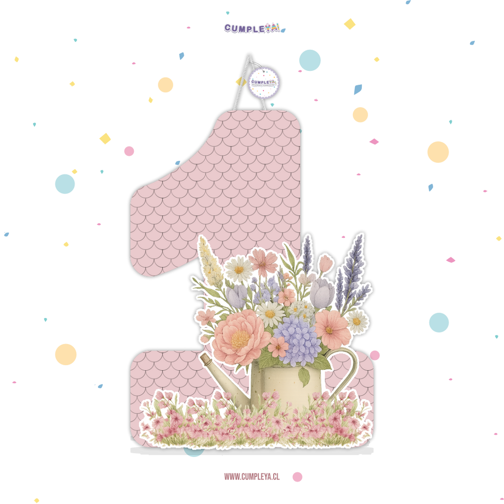 PIÑATA NUMERO 1 CON JARRITA 40CM PREMIUM