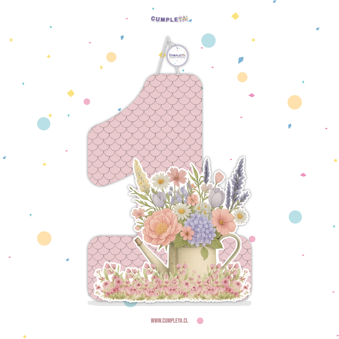 PIÑATA NUMERO 1 CON JARRITA 40CM PREMIUM