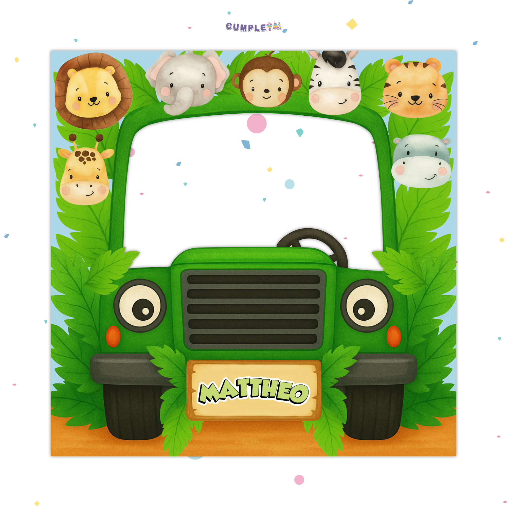 CUADRO SELFIE JEEP SAFARI 77X55CM