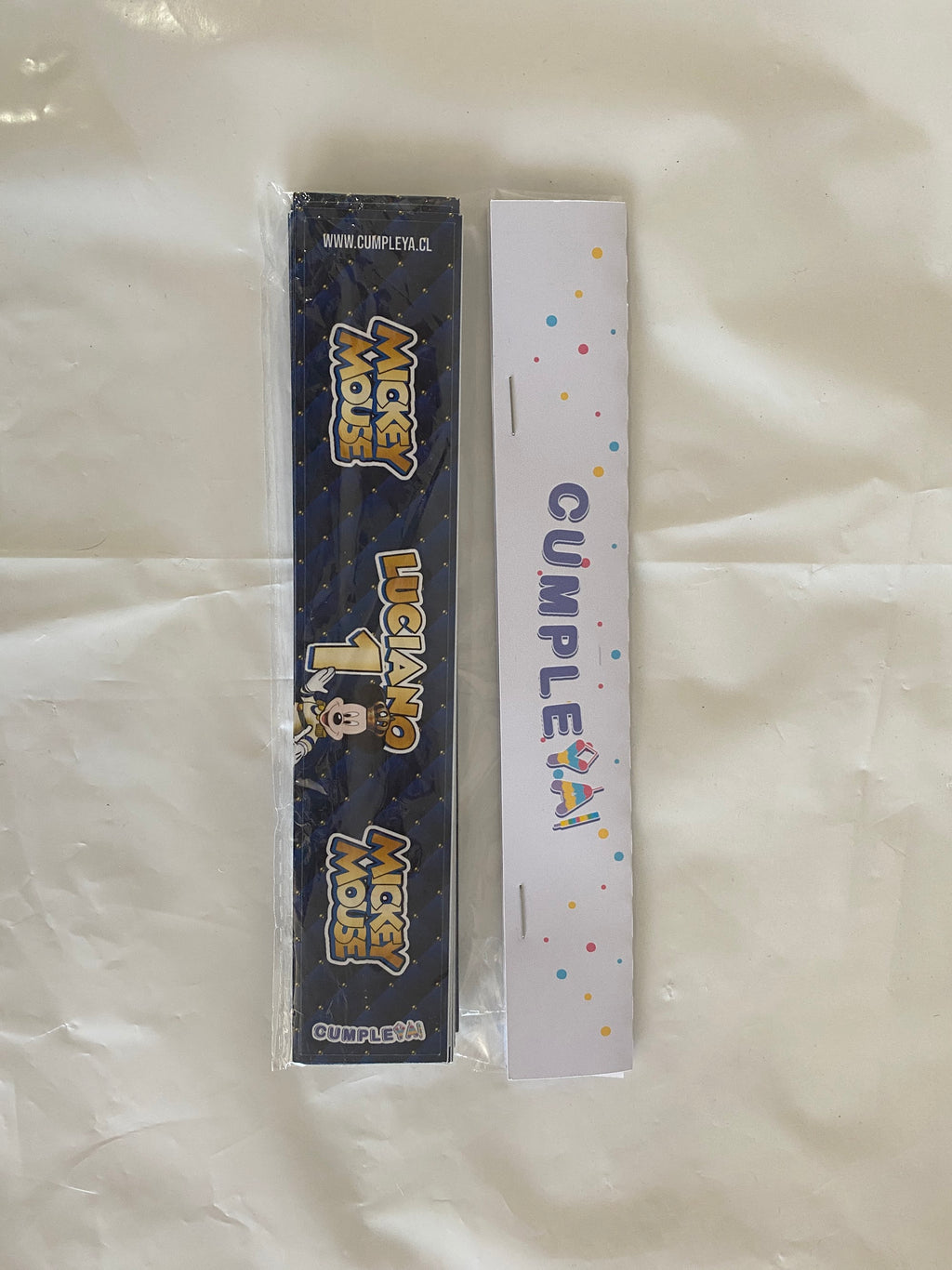 STICKER MICKEY AZUL PARA BOTELLA 250ML 18X3, 5CM SET 12U TEMÁTICO