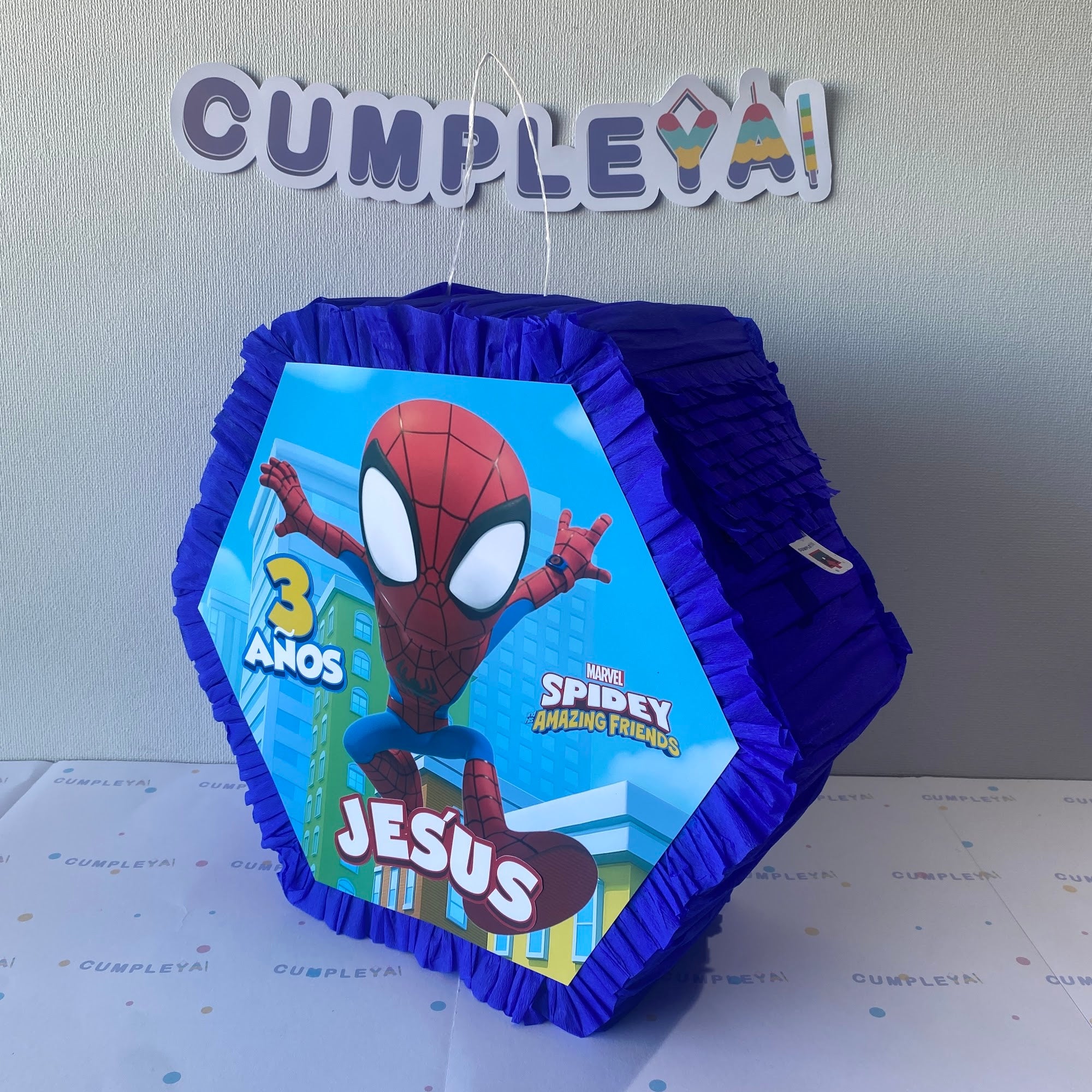 PIÑATA SPIDEY HEXAGONAL EXPRÉS 40CM