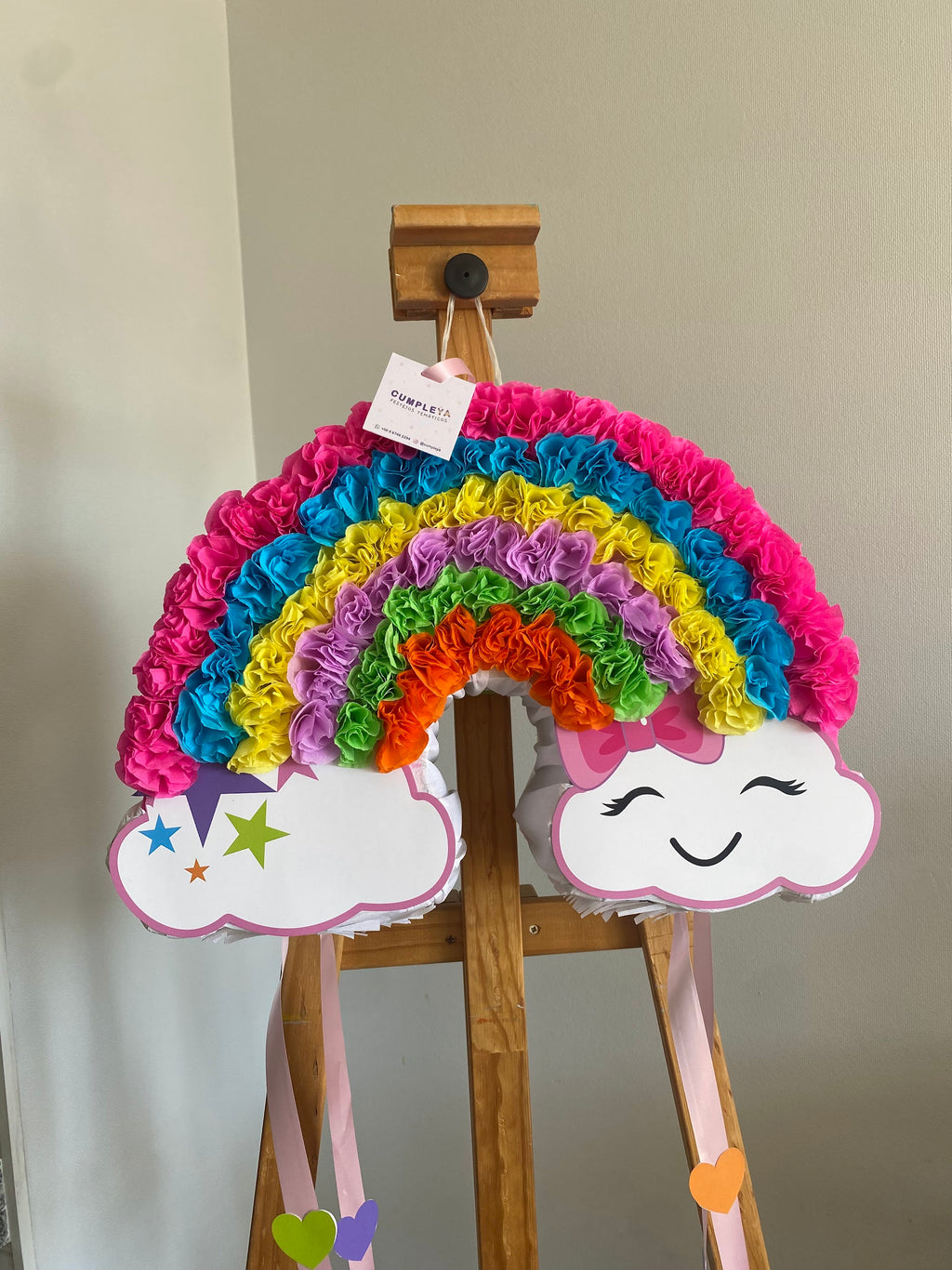 PIÑATA ARCOÍRIS DE FLORES 40CM PREMIUM