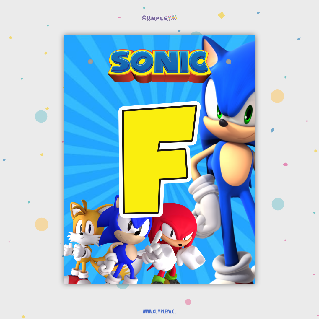 BANDERIN FELIZ CUMPLEAÑOS SONIC