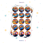 30 STICKER CIRCULARES 5 X 5 CM HOT WHEELS