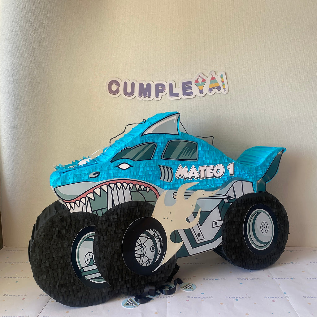 PIÑATA TIBURON AZUL MONSTER JAM 60CM PREMIUM