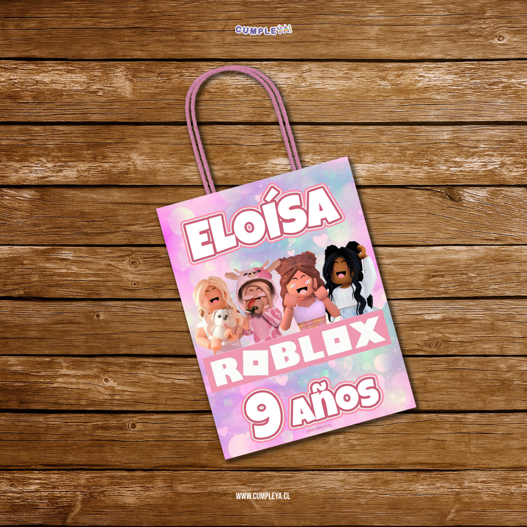 BOLSA SORPRESA ROBLOX NIÑA PERSONALIZADO 16X21X8CM