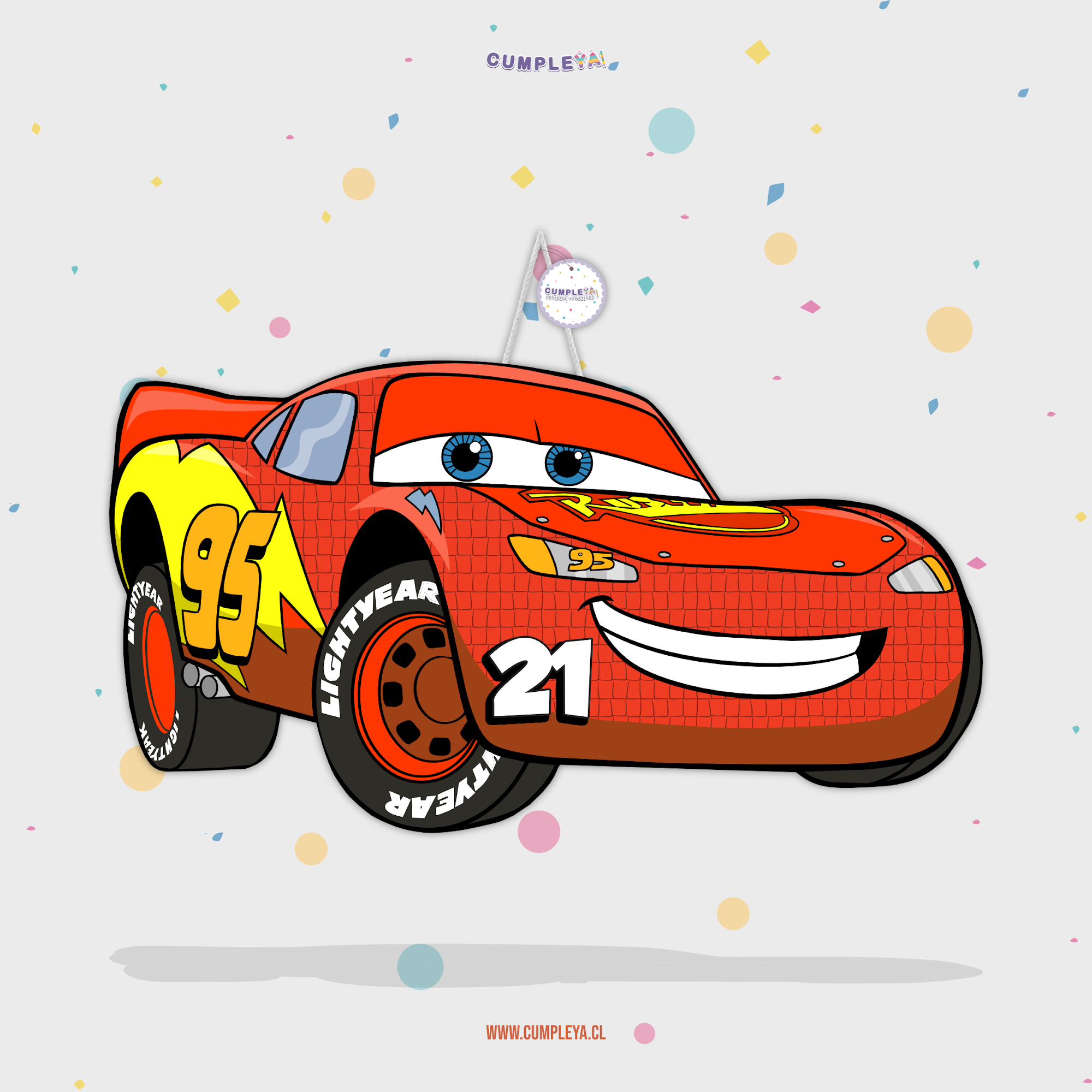 PIÑATA RAYO MCQUEEN 40CM PREMIUM