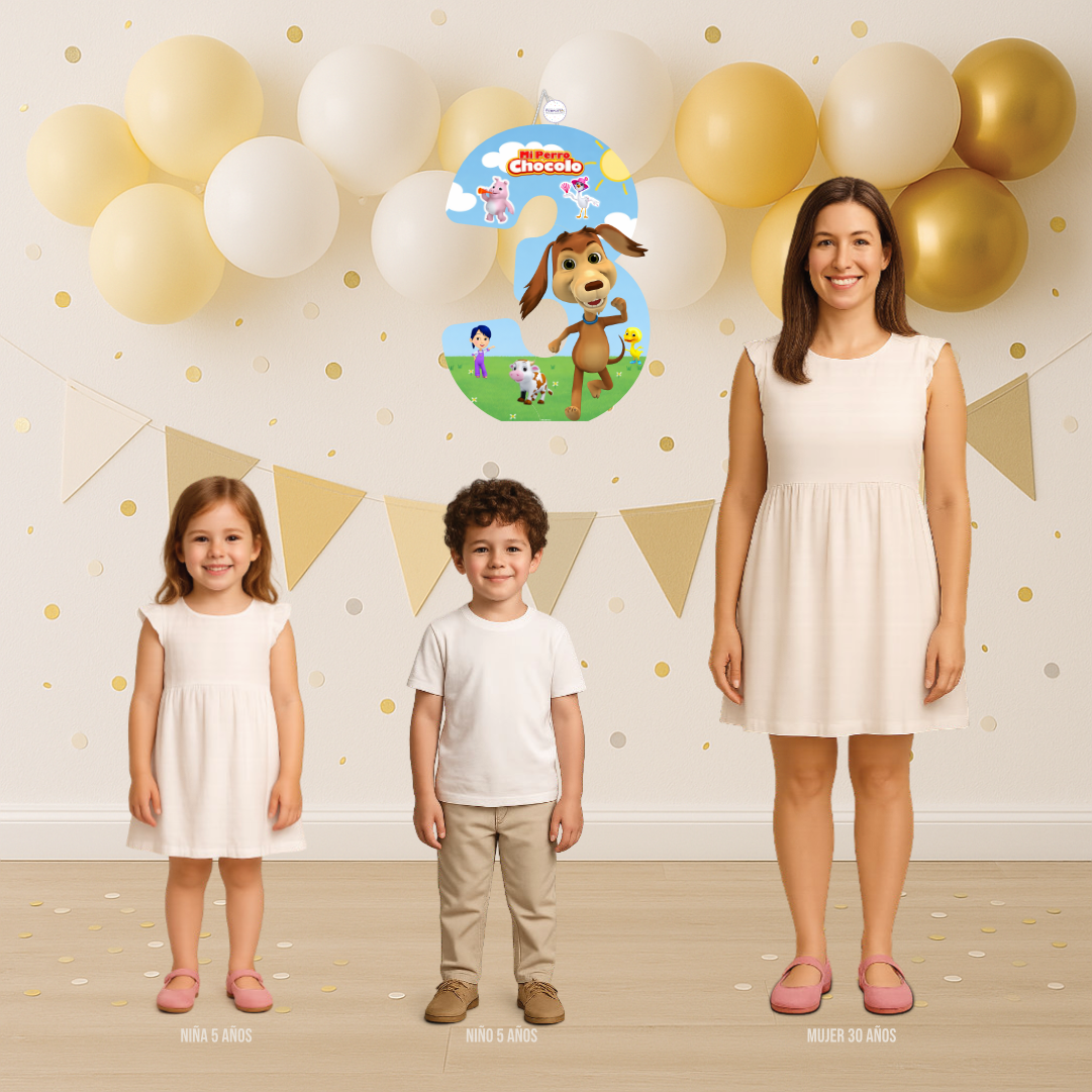 PIÑATA NUMERO 3 PERRO CHOCOLO