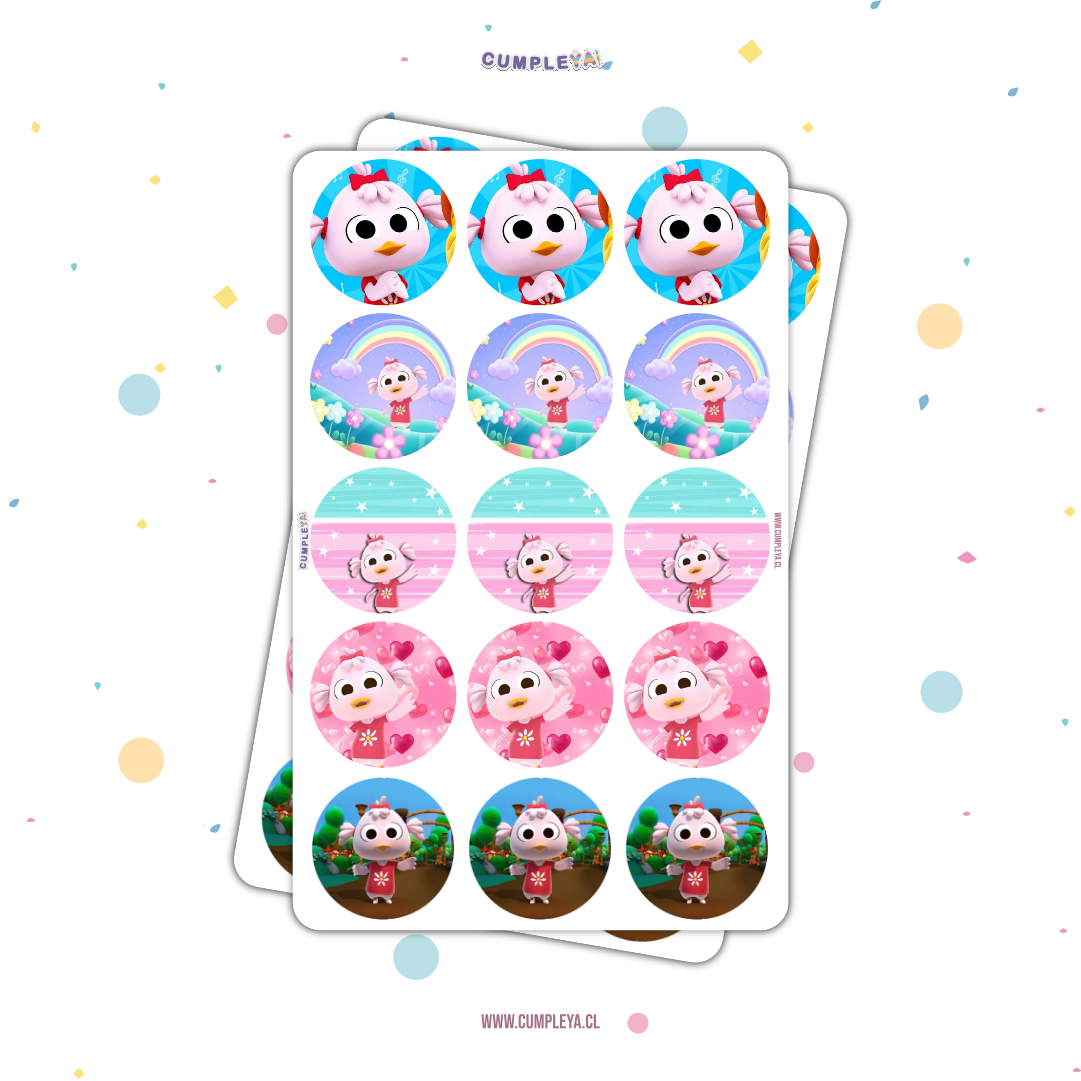 STICKER PATITA LULU CIRCULARES 5X5CM 30U