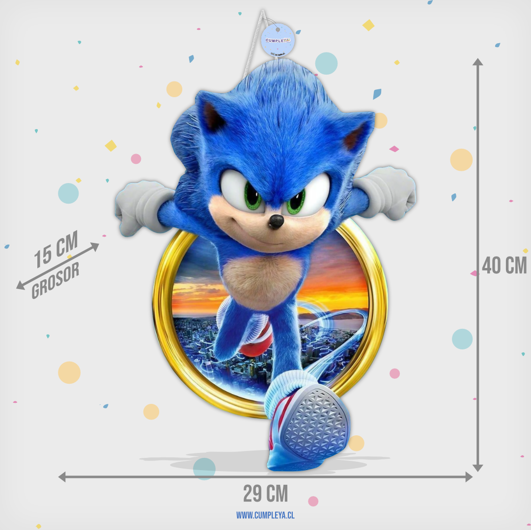 PIÑATA 40 CM SONIC EN ARO