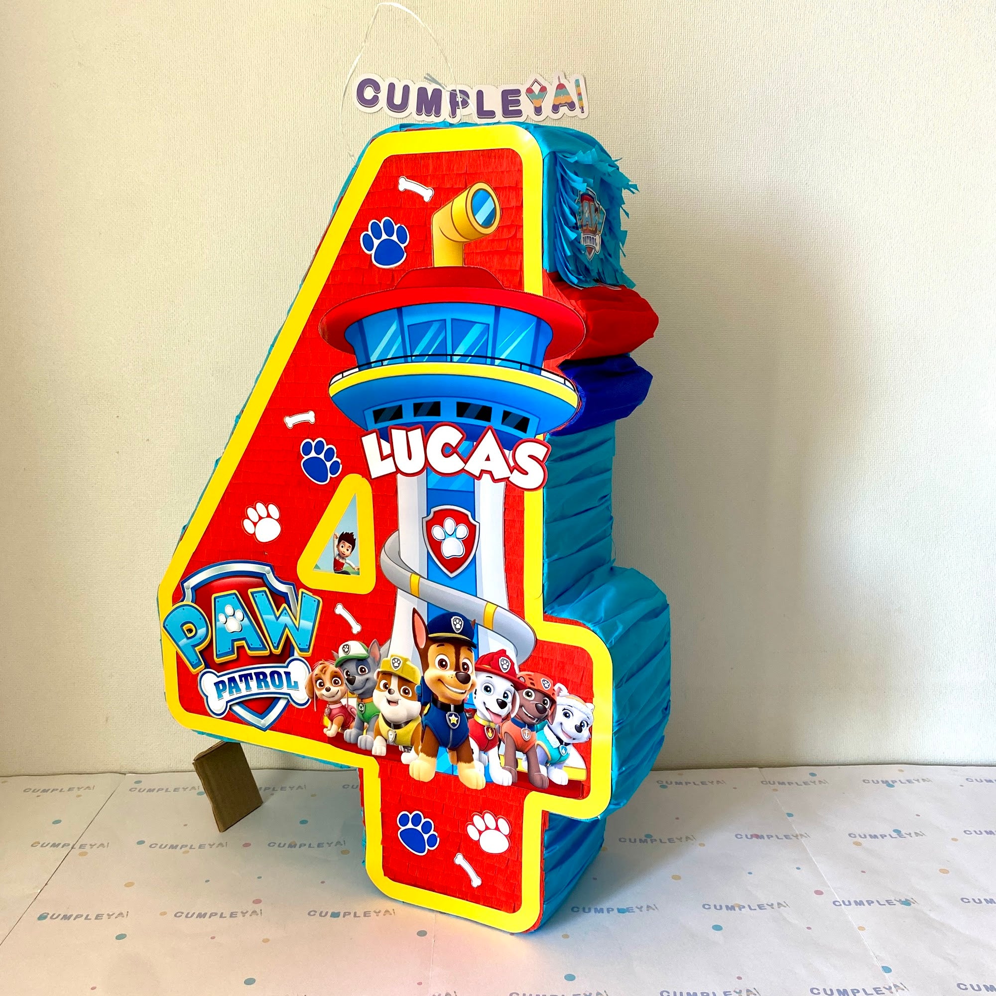 PIÑATA NUMERO 4 PAW PATROL 60CM PREMIUM